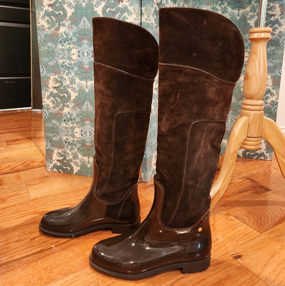 Andre Assous Brown Suede & Rubber Over-the-knee Boot - Picture 7 of 7
